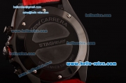 Tag Heuer Grand Carrera Calibre 17 Chronograph Miyota Quartz Movement PVD Case with Black Dial and Black Leather Strap