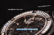 Hublot Aero Bang Swiss Valjoux 7750-DD Automatic Ceramic Case with Diamond Bezel and Black Rubber Strap