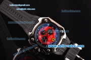 Ferrari Chrono Miyota OS20 Quartz Steel Case PVD Bezel with Black Rubber Strap and Red Dial