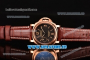 Panerai Luminor Marina 8 Days ORO ROSSO PAM 511 Asia 6497 Manual Winding Rose Gold Case with Stick/Arabic Numeral Markers and Black Dial