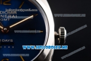 Panerai Radiomir 1940 10 Days GMT Automatic PAM00689 Asia ST25 Automatic Steel Case with Blue Dial and Blue Leather Strap Stick/Arabic Numeral Markers