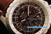 Breitling For Bentley Chronograph Quartz Movement Steel Case with Brown Dial and Brown Leather Strap