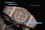 Audemars Piguet Royal Oak Offshore White Themes Swiss Valjoux 7750 Automatic Movement Full Steel with White Dial and Black Numeral Markers-Run 12 Second