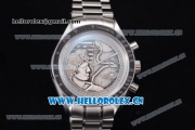 Omega Speedmaster Apollo XVII 40th Anniversary Edition Copy Venus 75 Manual Winding Stainless Steel Case/Bracelet with Silver Stick/Arabic Number Markers (EF)