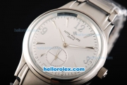 Patek Philippe Automatic Movement Steel Case with Silver Dial and Steep Strap