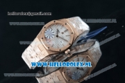 Audemars Piguet Royal Oak Swiss Quartz Rose Gold Case with White Dial and Rose Gold Bracelet (EF)