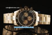Rolex Daytona Chronograph Swiss Valjoux 7750 Automatic Steel Case with PVD Bezel and Black MOP Dial-Steel Strap