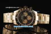 Rolex Daytona Chronograph Swiss Valjoux 7750 Automatic Steel Case with PVD Bezel and Black MOP Dial-Steel Strap