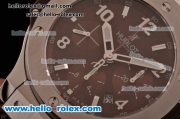 Hublot Big Bang Chrono Clone HUB4100 Automatic Steel Case with Brown Rubber Strap Brown Dial