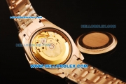 Rolex Datejust Swiss ETA 2836 Automatic Movement Full Rose Gold with Grey Dial and Diamond Bezel