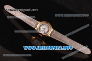 Cartier Ballon Bleu De Large Asia 4813 Automatic Yellow Gold Case with Sliver Dial and Grey Leather strap