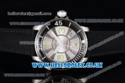 BlancPain Fifty Fathoms 500 Fathoms Japanese Miyota 8205 Automatic Steel Case with Silver Dial Stick Markers and Black Nylon Strap
