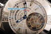 Roger Dubuis Easy Diver Tourbillon Manual Winding Movement Steel Case with White Dial and Rubber Strap