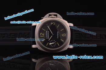 Panerai Luminor Marina Pam 172 Asia 6497 Manual Winding Titanium Case with Black Dial and Black Rubber Strap