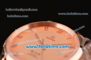 Omega De Ville Co-Axial Swiss ETA 2836 Automatic Rose Gold Case and Strap with Rose Gold Dial