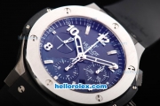 Hublot Big Bang Swiss Valjoux 7750 Automatic Movement PVD Case with Black Dial-Silver Markers and Steel Bezel