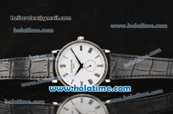 Patek Philippe Calatrava Miyota Quartz Steel Case with Roman Numeral Markers and White Dial