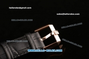 Ulysse Nardin Classico Miyota OS2035 Quartz Rose Gold Case with Stick Markers Black Dial and Black Leather Strap