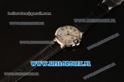 Cartier Ballon Bleu De Medium Swiss ETA 2671 Automatic Steel Case Silver Dial Roman Numeral Markers and Black Genuine Leather Strap - 1:1 Original