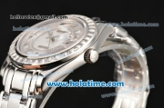 Rolex Day-Date Masterpieces Swiss ETA 2836 Automatic Steel Case with Diamonds Bezel and White MOP Dial (BP)