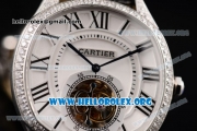 Cartier Drive de Cartier Flying Tourbillon Swiss Tourbillon Manual Winding Steel Case with White Dial and Roman Numeral Markers