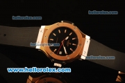 Hublot Big Bang Miyota Automatic Rose Gold Case with Black Dial and Black Rubber Strap-Lady Size