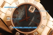 Rolex Datejust Swiss ETA 2836 Automatic Movement Full Rose Gold with MOP Dial and Diamond Bezel