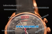 Tag Heuer Mikrogirder 2000 Chrono Miyota Quartz Rose Gold Case with Grey Dial and Black Rubber Strap - Red Second Hand