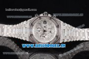 Audemars Piguet Royal Oak Offshore Seiko VK67 Quartz Steel/Diamonds Case with Silver Dial