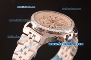 Breitling For Bentley Asia Valjoux 7750 Automatic Movement with White Dial and SS Strap-Small date