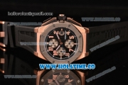 Audemars Piguet Royal Oak Offshore Chronograph Swiss Valjoux 7750 Automatic Rose Gold Case with Steel Bezel Arabic Numeral Markers and Black Dial (EF)