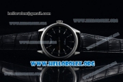 Rolex Cellini Clone Rolex 3132 Automatic Steel Case with Black Dial Black Leather Strap - (BP)