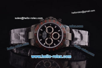 Rolex Daytona Pro-Hunter Swiss Valjoux 7750 Automatic PVD Case/Strap with Black Dial