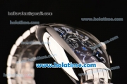 Franck Muller Chronograph Swiss Quartz Movement Full Steel with Black Dial and White Arabic Numerals