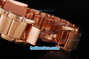 Patek Philippe Quartz Movement Diamond Bezel with Brown Dial and Full Rose Gold-Lady Size