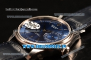 Rolex Cellini Date Blue Dial Stainless Steel Swiss ETA 2836 With Blue Leather Strap