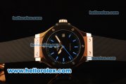 Hublot Big Bang Miyota Automatic Rose Gold Case with PVD Bezel and Black Rubber Strap-Lady Size