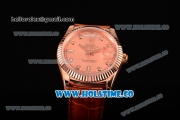 Rolex Day-Date Asia 2813/Swiss ETA 2836/Clone Rolex 3135 Automatic Rose Gold Case with Diamonds Markers and Pink MOP Dial (BP)