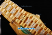 Rolex Day-Date Oyster Perpetual Automatic Full Gold with Diamond Bezel and Gold Dial