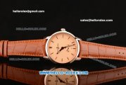 Ulysse Nardin Classico Miyota OS2035 Quartz Rose Gold Case with Stick Markers Rose Gold Dial and Orange Leather Strap