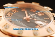 Rolex Datejust Swiss ETA 2836 Automatic Movement Full Rose Gold with MOP Dial and Diamond Bezel