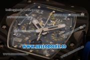 Richard Mille RM 011 Felipe Massa Chronograph Japanese Miyota 9015 Automatic Carbon Fibera Case with Skeleton Dial Arabic Numeral Markers and Carbon Fiber Strap (KV)