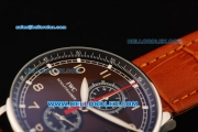 IWC Portuguese Yacht Club Chronograph Miyota Quartz Movement Steel Case with Brown Dial and Leather Strap