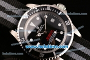 Rolex Submariner Sea-Dweller Vintage Asia 2813 Automatic Stainless Steel Case with Nylon Strap and Black Dial