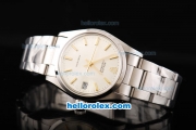 Rolex Milgauss Precision Automatic Movement Silver Case with Rose Gold Stick Markers-Beige Dial and SS Strap