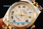 Rolex Datejust Automatic Movement White Dial with Gold Bezel and Two Tone Strap-Lady Model