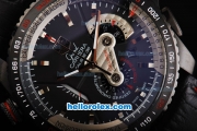 Tag Heuer Carrera 36 Chronograph Miyota Quartz Movement PVD Swiss Coating Case with Black Dial and Silver Stick Markers
