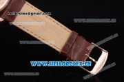 Audemars Piguet Jules Audemars Dual Time Asia ST25 Automatic Rose Gold Case Brown Dial Stick Markers and Brown Leather Strap