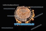 Rolex Daytona Chrono Swiss Valjoux 7750 Automatic Yellow Gold Case with Ceramic Bezel Stick Markers and Silver Dial (BP)