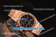 Audemars Piguet Royal Oak Chronograph Miyota OS20 Quartz Rose Gold Case with Black Dial and Rose Gold Bracelet